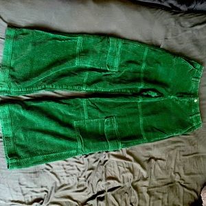 Green corduroy pants